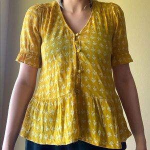 LUCKY BRAND YELLOW TOP🌼